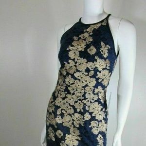 Xscape Blue Gold Women's Dress